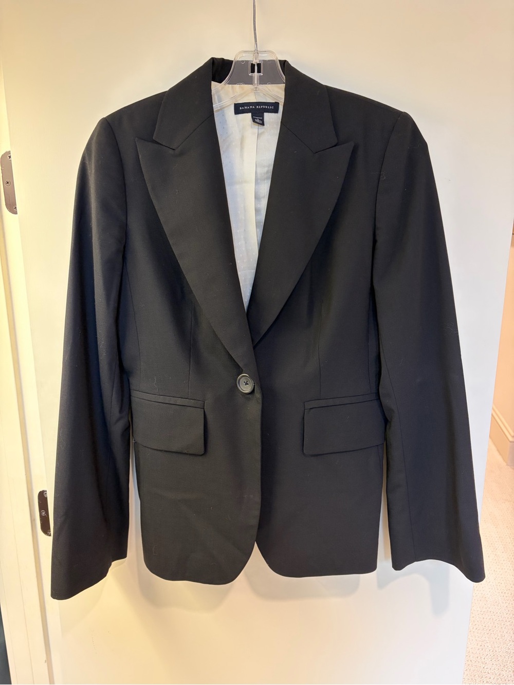 Banana Republic Black Single-Button Tailored Blazer
